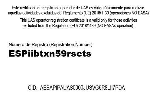 Certificación EASA — España — Reverso